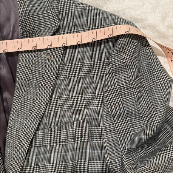 RALPH LAUREN HOUDSTOOTH PLAID SPORT COAT JACKET black blue 40S - Picture 9 of 9